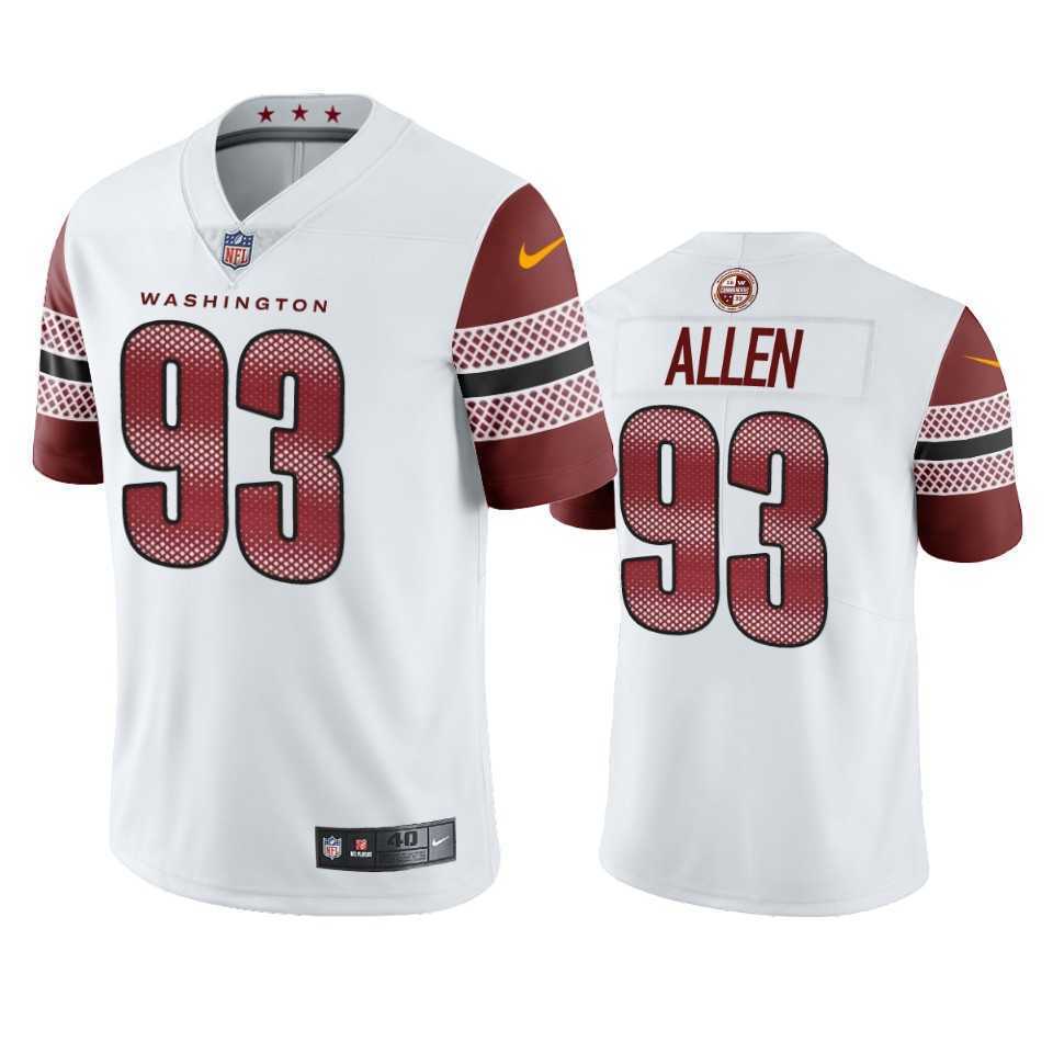 Men & Women & Youth Washington Commanders 93 Jonathan Allen White Vapor Limited Jersey